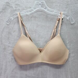 Aerie Wireless Bra Nude Seamless Lace Trim Comfort Everyday Size 34C